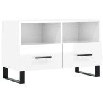 vidaXL Comodă TV, alb extralucios, 80x36x50 cm, lemn prelucrat vidaXL Comodă TV, alb extralucios, 80x36x50 cm, lemn prelucrat