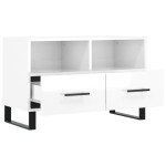 vidaXL Comodă TV, alb extralucios, 80x36x50 cm, lemn prelucrat vidaXL Comodă TV, alb extralucios, 80x36x50 cm, lemn prelucrat
