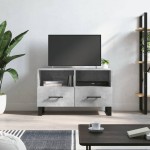 vidaXL Comodă TV, gri beton, 80x36x50 cm, lemn compozit vidaXL Comodă TV, gri beton, 80x36x50 cm, lemn compozit