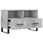vidaXL Comodă TV, gri beton, 80x36x50 cm, lemn compozit vidaXL Comodă TV, gri beton, 80x36x50 cm, lemn compozit