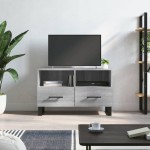 vidaXL Comodă TV, gri sonoma, 80x36x50 cm, lemn prelucrat vidaXL Comodă TV, gri sonoma, 80x36x50 cm, lemn prelucrat