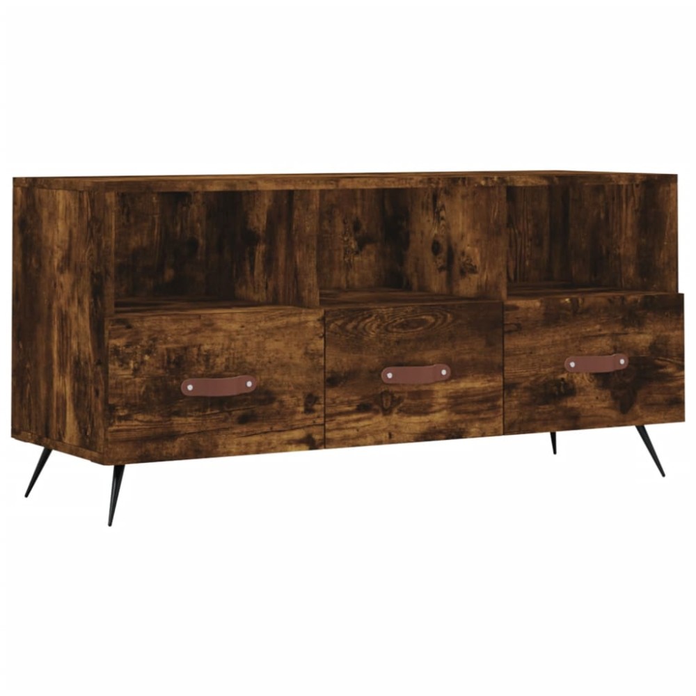 vidaXL Dulap TV stejar afumat, 102x36x50 cm, lemn prelucrat