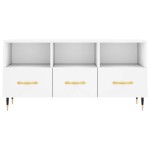 vidaXL Dulap TV, alb, 102x36x50 cm, lemn prelucrat