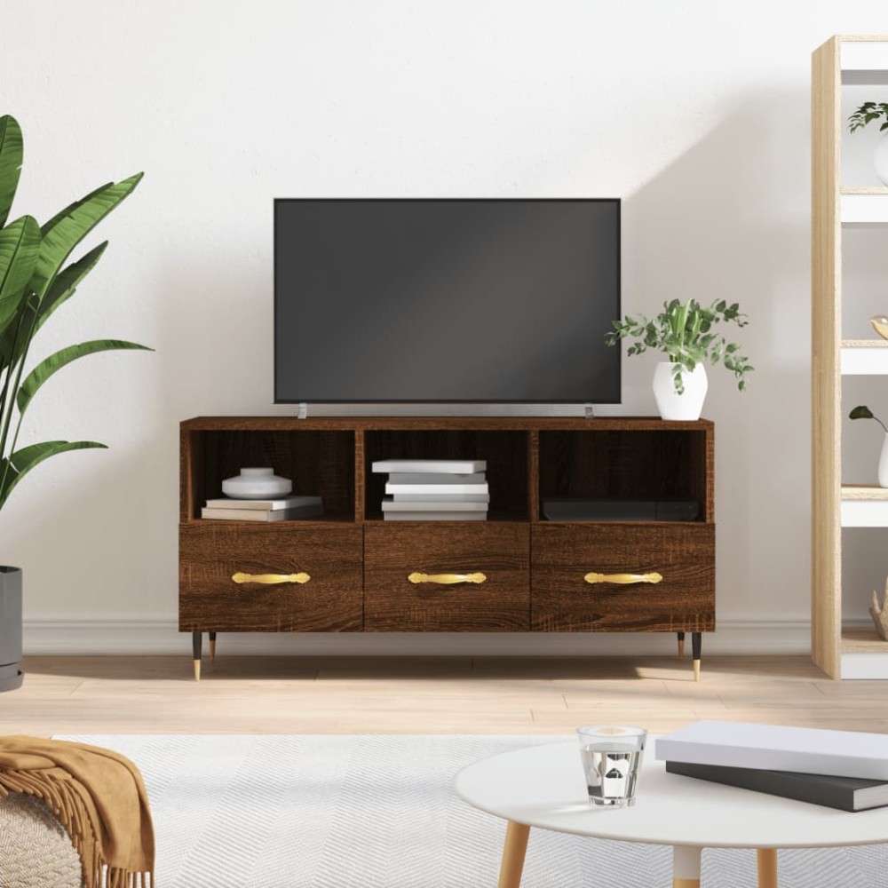 vidaXL Dulap TV stejar maro 102x36x50 cm, lemn prelucrat