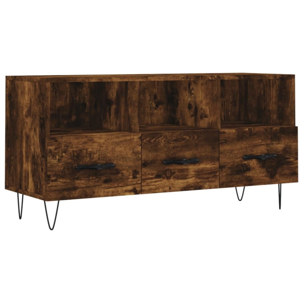 vidaXL Dulap TV stejar afumat, 102x36x50 cm, lemn prelucrat