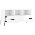 vidaXL Comodă TV, alb extralucios, 102x36x50 cm, lemn prelucrat