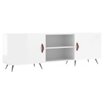 vidaXL Comodă TV, alb extralucios, 150x30x50 cm, lemn compozit
