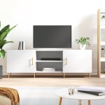 vidaXL Comodă TV, alb, 150x30x50 cm, lemn compozit vidaXL Comodă TV, alb, 150x30x50 cm, lemn compozit
