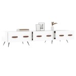 vidaXL Comodă TV, alb extralucios, 150x36x30 cm, lemn prelucrat