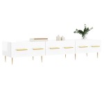 vidaXL Comodă TV, alb extralucios, 150x36x30 cm, lemn prelucrat