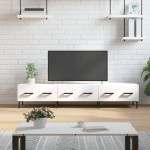 vidaXL Comodă TV, alb, 150x36x30 cm, lemn prelucrat vidaXL Comodă TV, alb, 150x36x30 cm, lemn prelucrat