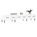 vidaXL Comodă TV, alb extralucios, 150x36x30 cm, lemn prelucrat