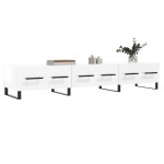 vidaXL Comodă TV, alb extralucios, 150x36x30 cm, lemn prelucrat