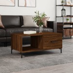 vidaXL Măsuță de cafea, stejar maro, 90x50x40 cm, lemn prelucrat vidaXL Măsuță de cafea, stejar maro, 90x50x40 cm, lemn prelucrat