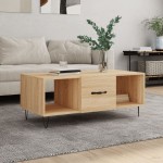 vidaXL Măsuță de cafea, stejar sonoma, 102x50x40 cm, lemn prelucrat vidaXL Măsuță de cafea, stejar sonoma, 102x50x40 cm, lemn prelucrat