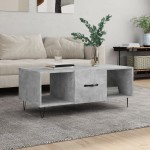 vidaXL Măsuță de cafea, gri beton, 102x50x40 cm, lemn prelucrat vidaXL Măsuță de cafea, gri beton, 102x50x40 cm, lemn prelucrat