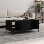 vidaXL Măsuță de cafea, negru, 102x50x40 cm, lemn compozit vidaXL Măsuță de cafea, negru, 102x50x40 cm, lemn compozit