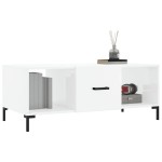vidaXL Măsuță de cafea, alb extralucios, 102x50x40 cm, lemn prelucrat vidaXL Măsuță de cafea, alb extralucios, 102x50x40 cm, lemn prelucrat