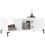vidaXL Măsuță de cafea, alb extralucios, 102x50x40 cm, lemn prelucrat vidaXL Măsuță de cafea, alb extralucios, 102x50x40 cm, lemn prelucrat