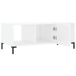 vidaXL Măsuță de cafea, alb extralucios, 102x50x40 cm, lemn prelucrat vidaXL Măsuță de cafea, alb extralucios, 102x50x40 cm, lemn prelucrat