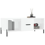 vidaXL Măsuță de cafea, alb extralucios, 102x50x40 cm, lemn prelucrat vidaXL Măsuță de cafea, alb extralucios, 102x50x40 cm, lemn prelucrat