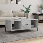 vidaXL Măsuță de cafea, gri beton, 102x50x40 cm, lemn prelucrat vidaXL Măsuță de cafea, gri beton, 102x50x40 cm, lemn prelucrat