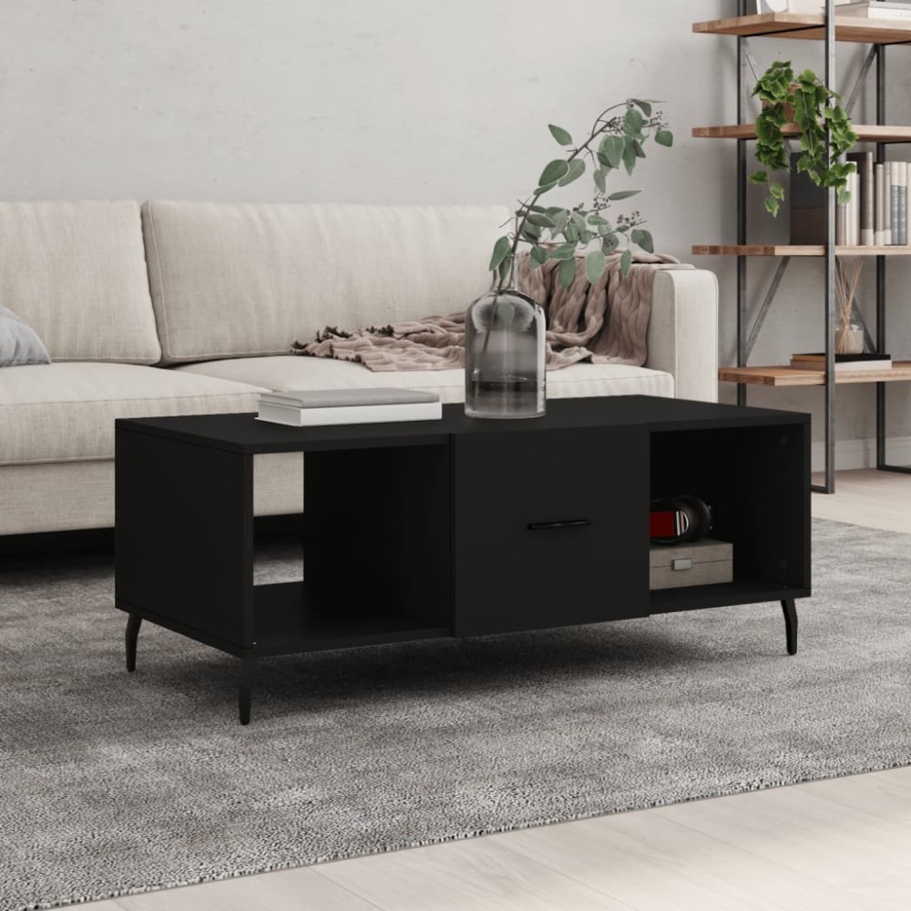 vidaXL Măsuță de cafea, negru, 102x50x40 cm, lemn compozit