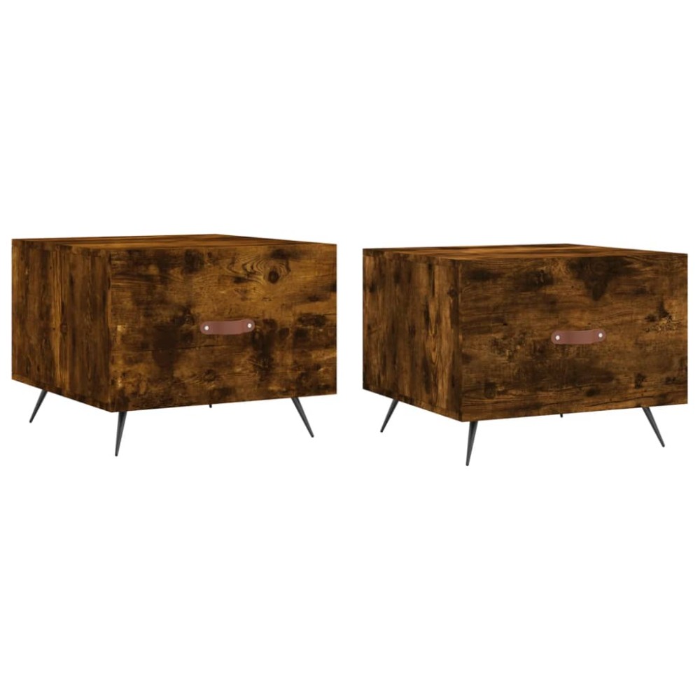 vidaXL Măsuțe de cafea 2 buc. stejar fumuriu 50x50x40 cm lemn compozit