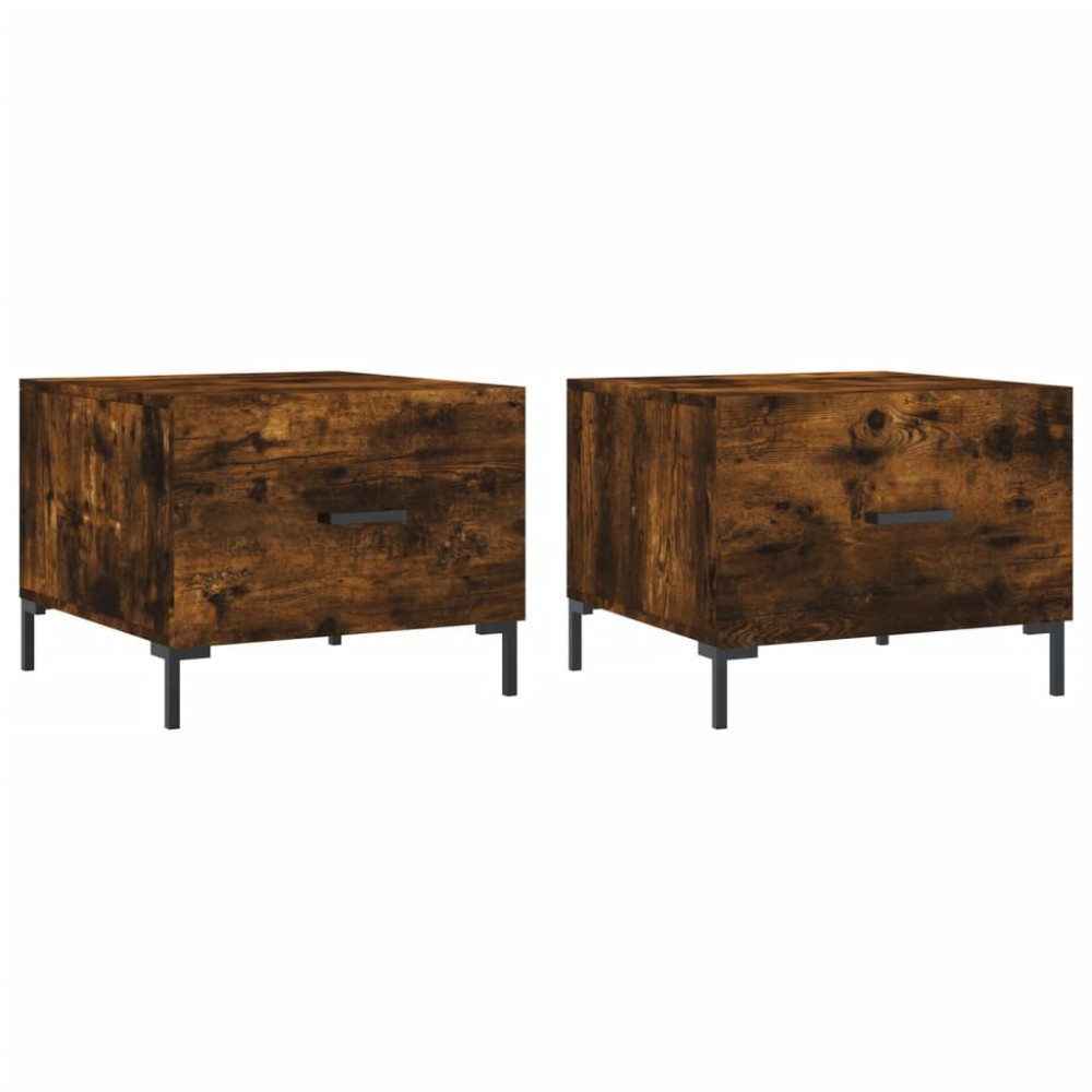 vidaXL Măsuțe de cafea 2 buc. stejar fumuriu 50x50x40 cm lemn compozit