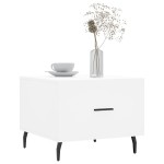 vidaXL Măsuțe de cafea, 2 buc., alb, 50x50x40 cm, lemn compozit vidaXL Măsuțe de cafea, 2 buc., alb, 50x50x40 cm, lemn compozit