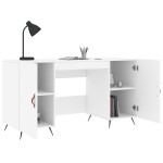 vidaXL Birou, alb, 140x50x75 cm, lemn compozit