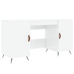 vidaXL Birou, alb extralucios, 140x50x75 cm, lemn compozit