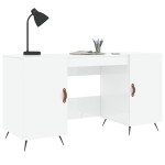 vidaXL Birou, alb extralucios, 140x50x75 cm, lemn compozit