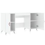 vidaXL Birou, alb extralucios, 140x50x75 cm, lemn compozit