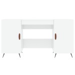 vidaXL Birou, alb extralucios, 140x50x75 cm, lemn compozit