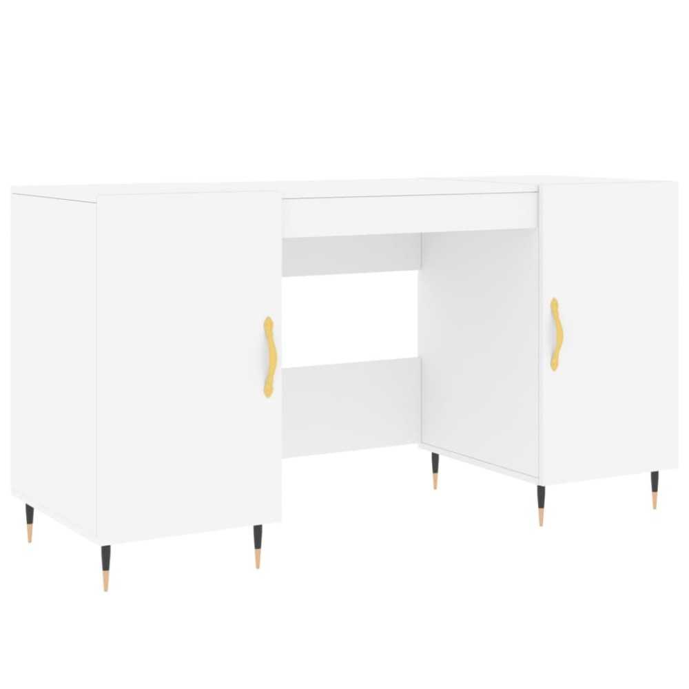 vidaXL Birou, alb, 140x50x75 cm, lemn compozit