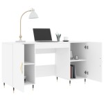 vidaXL Birou, alb, 140x50x75 cm, lemn compozit vidaXL Birou, alb, 140x50x75 cm, lemn compozit
