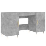 vidaXL Birou, gri beton, 140x50x75 cm, lemn compozit