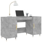 vidaXL Birou, gri beton, 140x50x75 cm, lemn compozit