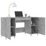 vidaXL Birou, gri beton, 140x50x75 cm, lemn compozit