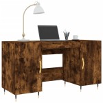 vidaXL Birou, stejar afumat, 140x50x75 cm, lemn compozit