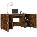 vidaXL Birou, stejar afumat, 140x50x75 cm, lemn compozit