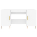 vidaXL Birou, alb, 140x50x75 cm, lemn compozit