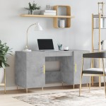 vidaXL Birou, gri beton, 140x50x75 cm, lemn compozit vidaXL Birou, gri beton, 140x50x75 cm, lemn compozit