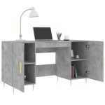 vidaXL Birou, gri beton, 140x50x75 cm, lemn compozit vidaXL Birou, gri beton, 140x50x75 cm, lemn compozit