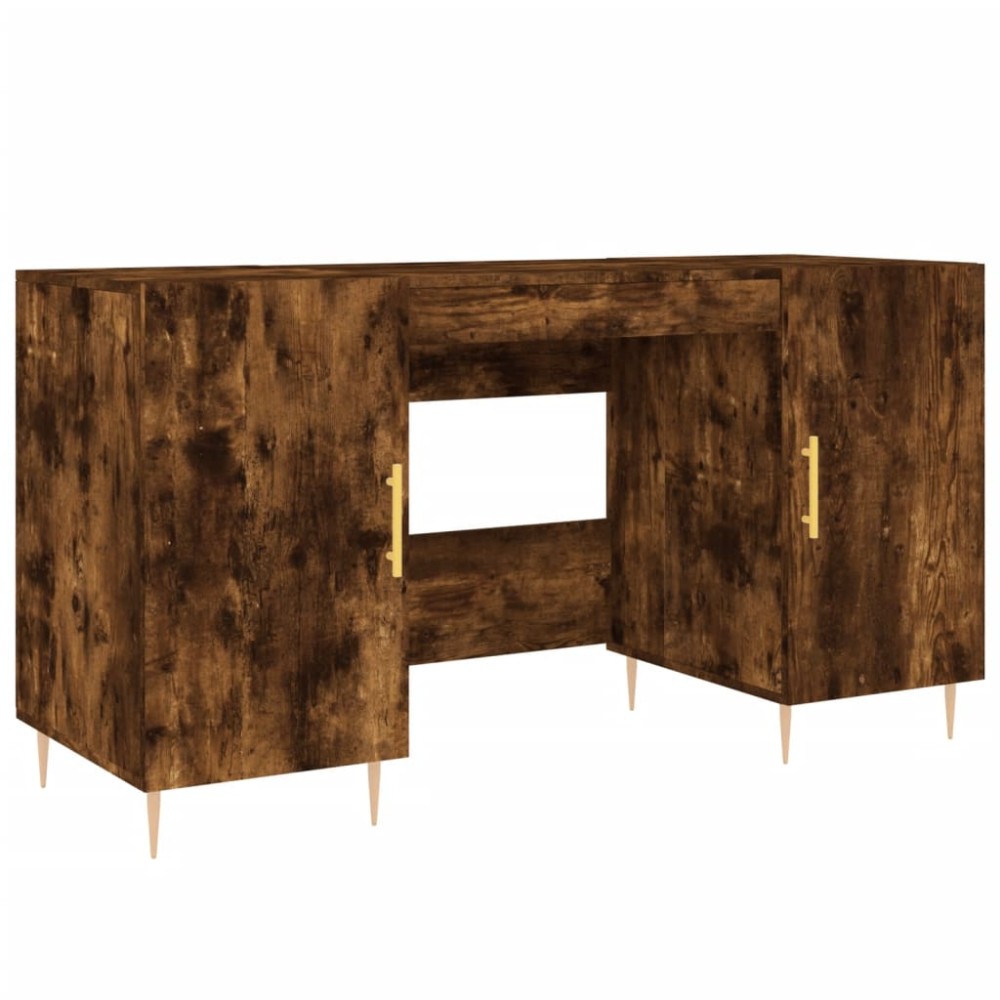 vidaXL Birou, stejar afumat, 140x50x75 cm, lemn compozit
