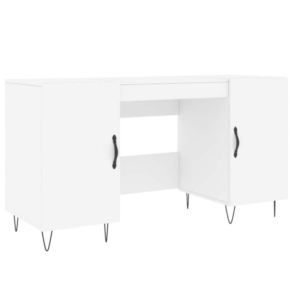 vidaXL Birou, alb, 140x50x75 cm, lemn compozit