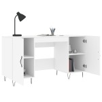 vidaXL Birou, alb, 140x50x75 cm, lemn compozit