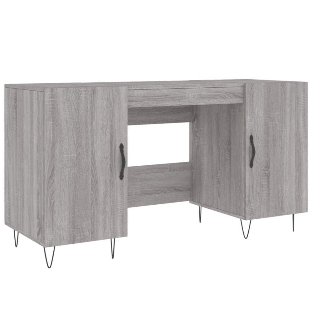 vidaXL Birou, gri sonoma, 140x50x75 cm, lemn compozit