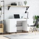 vidaXL Birou, alb, 140x50x75 cm, lemn compozit vidaXL Birou, alb, 140x50x75 cm, lemn compozit